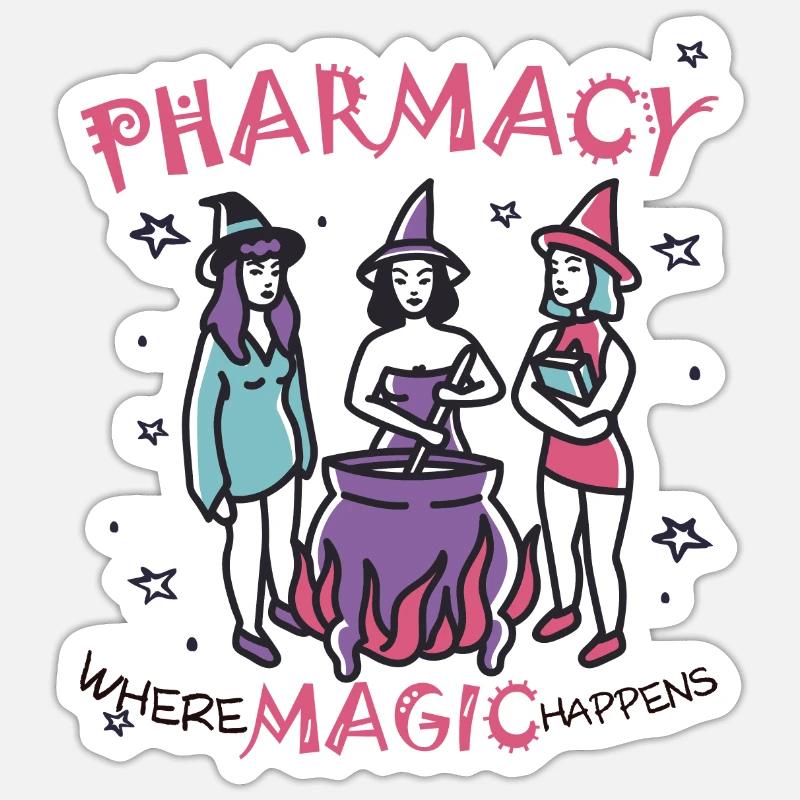 Apotheke | Where magic happens - Sticker Größe S (10 x 10 cm) - Mattweiß