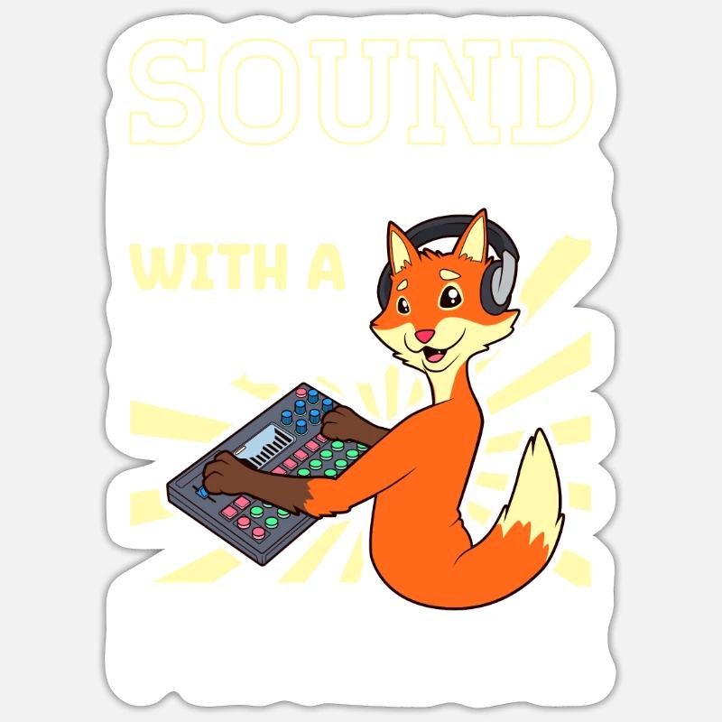 Fuchs à la table de mixage - Ingénieur du son Sticker taille S (10 x 10 cm)