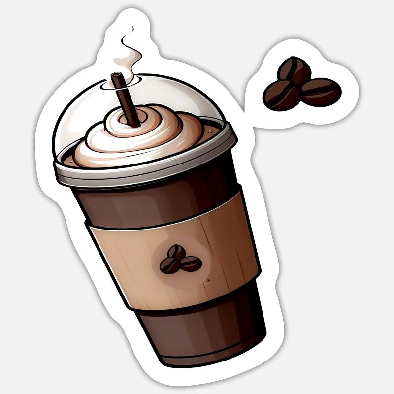 Coffee Cup - Sticker taille S (10 x 10 cm) - blanc mat