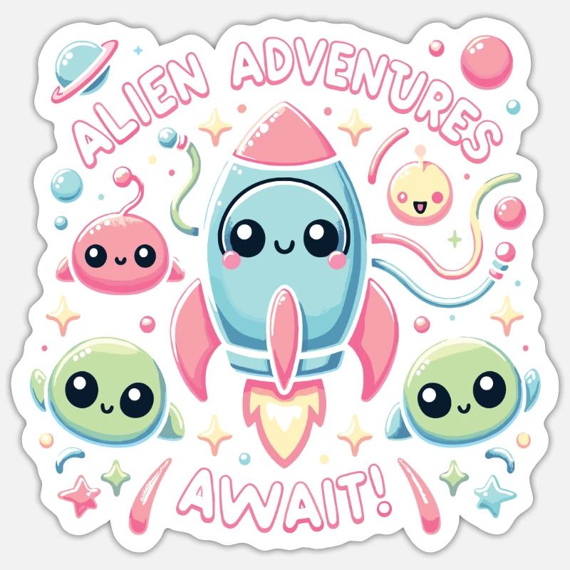 Fusée - Sticker taille S (10 x 10 cm) - blanc mat
