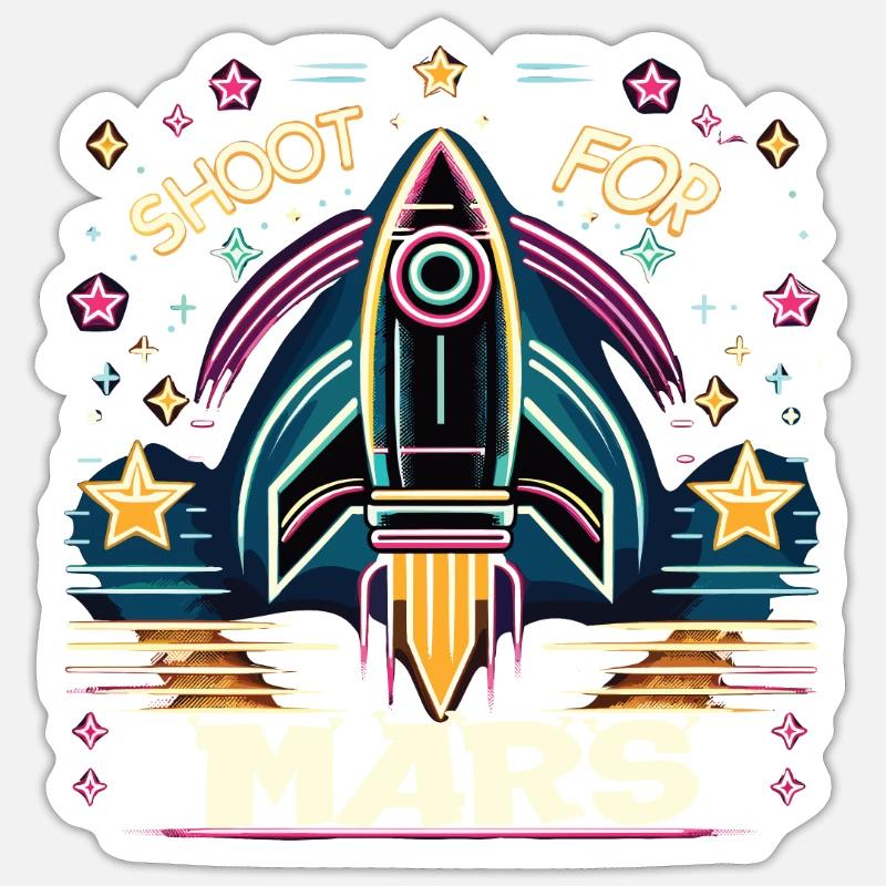 Rocket - Sticker size S (10 x 10 cm) - white matte
