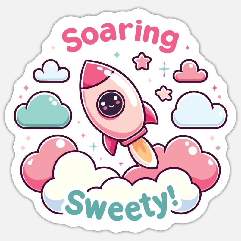 Fusée - Sticker taille S (10 x 10 cm) - blanc mat