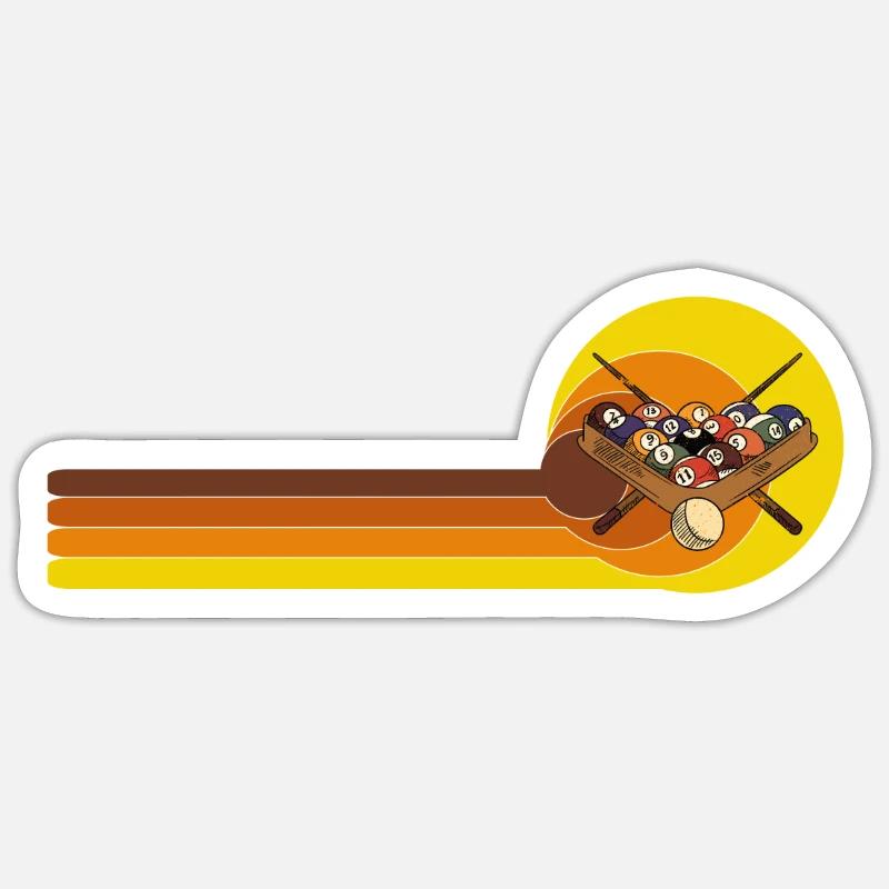 Pool Table Pool Vintage 70s 80s Sticker size S (10 x 10 cm)