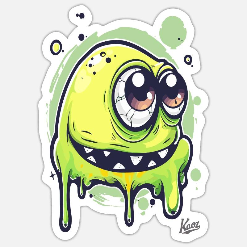 Funny Slime Monster Sticker size S (10 x 10 cm)