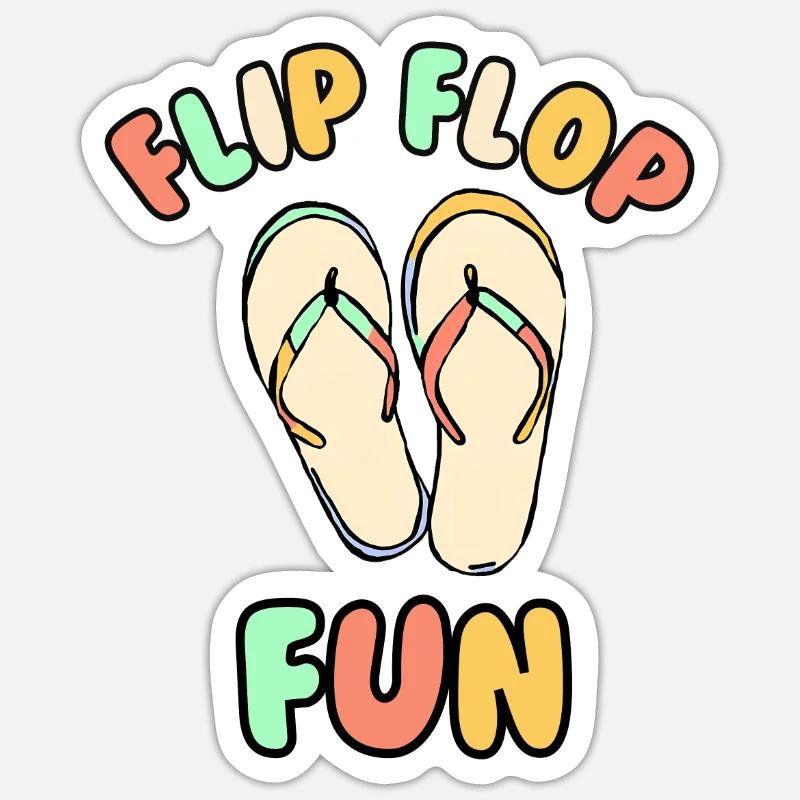Flip Flop Fun - Sticker size S (10 x 10 cm) - white matte