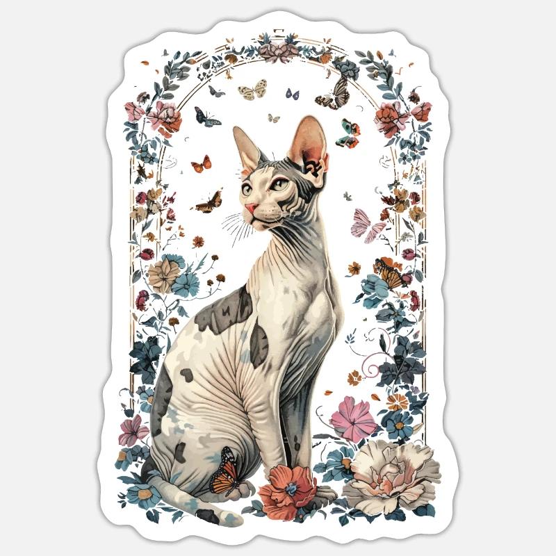 Cornish Rex Katze Sticker Größe S (10 x 10 cm)