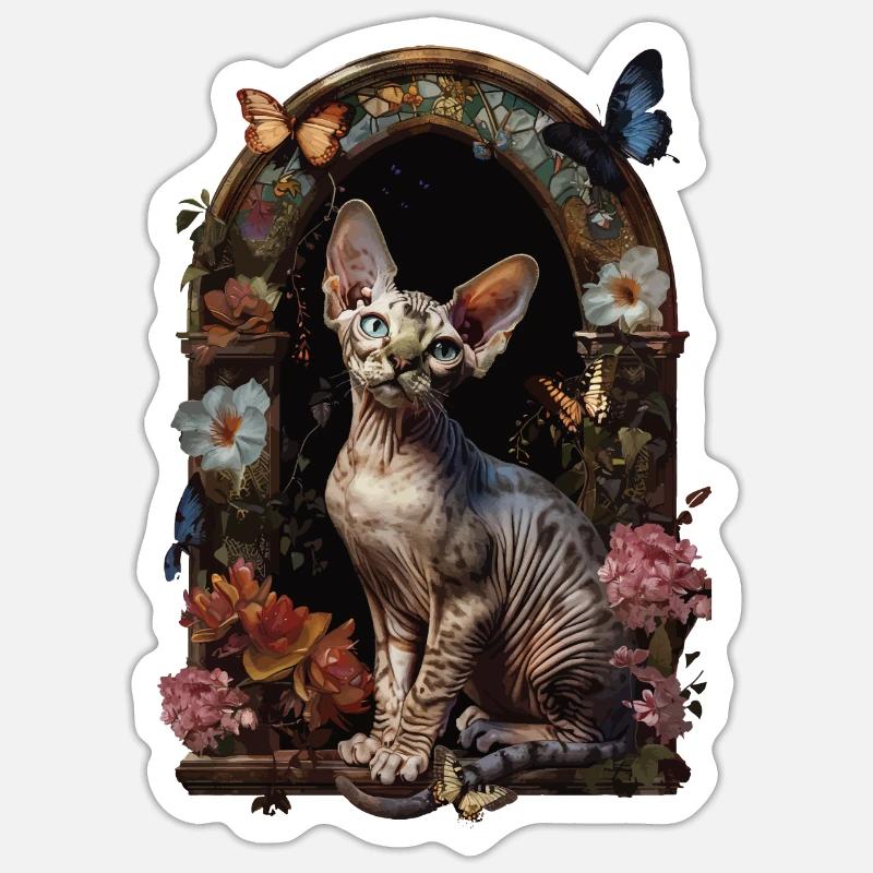Devon Rex Cat Sticker size S (10 x 10 cm)
