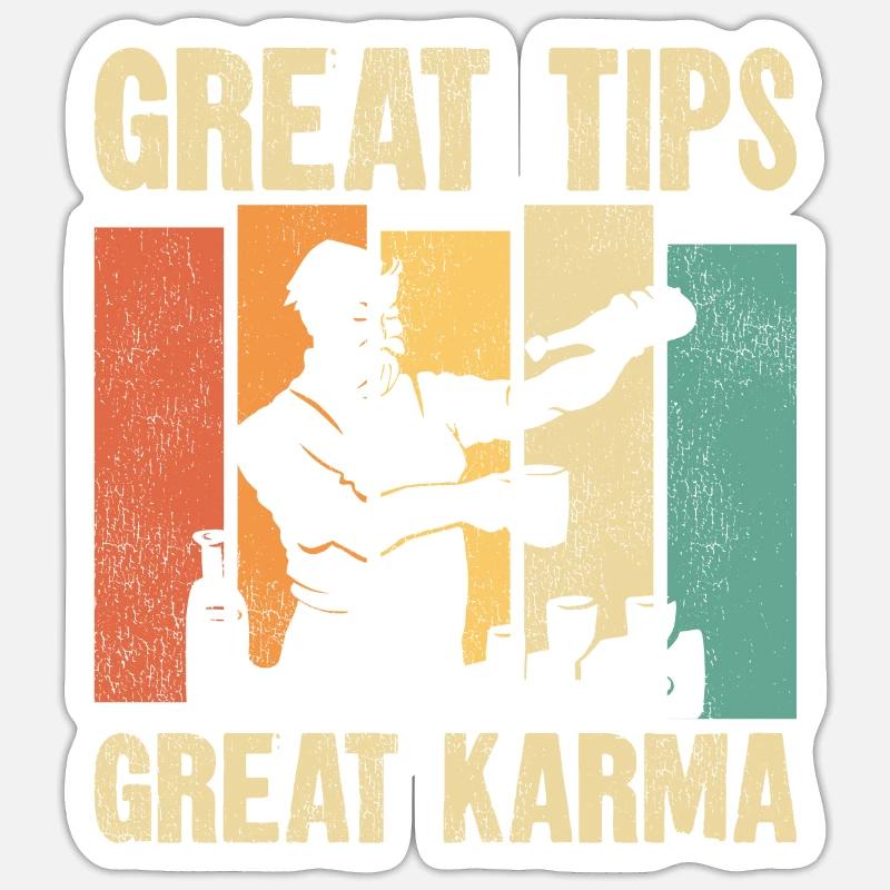 Bartender Mixologist Great Tips Sticker size S (10 x 10 cm)