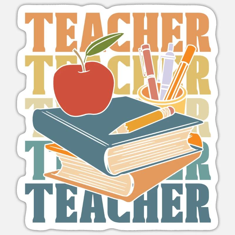 Enseignant Pédagogue - Sticker taille S (10 x 10 cm) - blanc mat