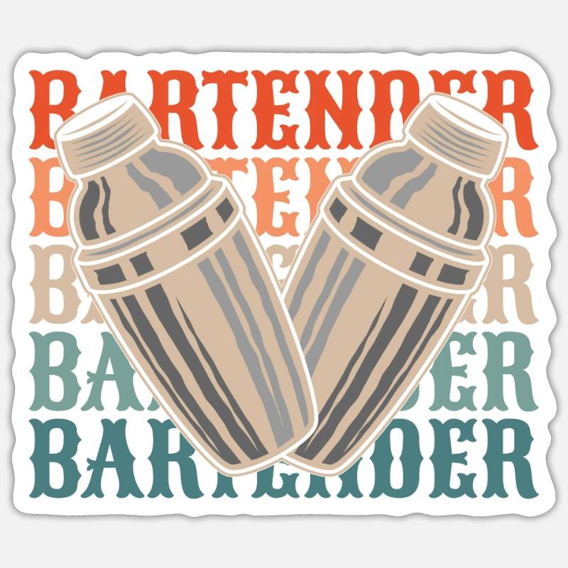 Barkeeper Bartender - Sticker size S (10 x 10 cm) - white matte
