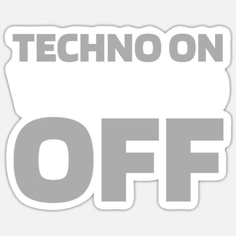 Techno Raver Techno sur World Off Sticker taille S (10 x 10 cm)