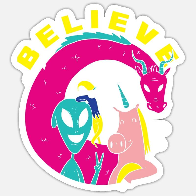 Drôle de cadeau extraterrestre extraterrestre - Sticker taille S (10 x 10 cm) - blanc mat