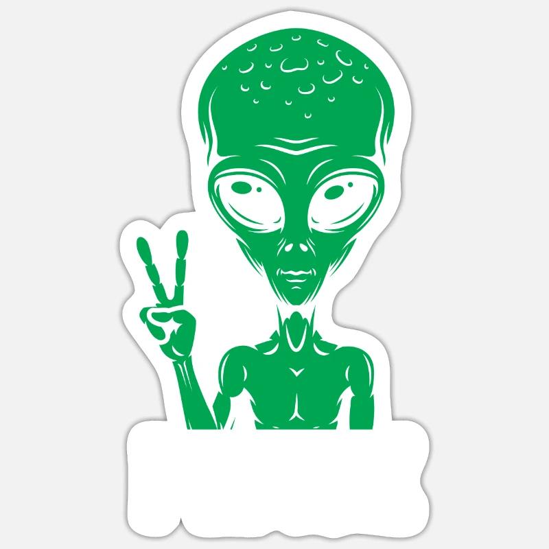 Funny Alien Alien Gift - Sticker size S (10 x 10 cm) - white matte