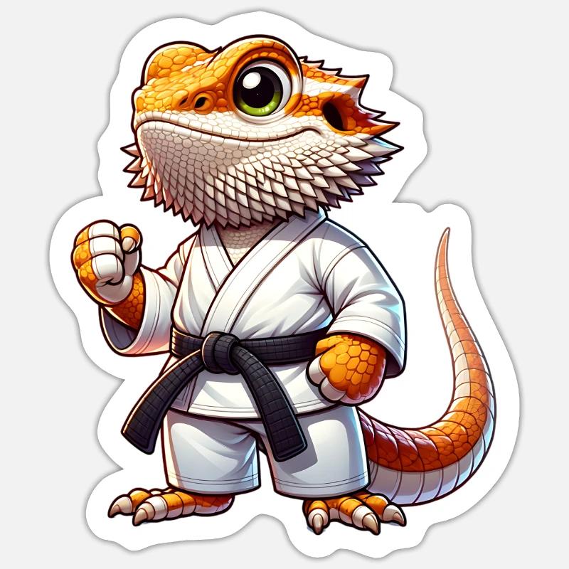 Bartagame Bartagamen Karate Samurai Sticker Größe S (10 x 10 cm)
