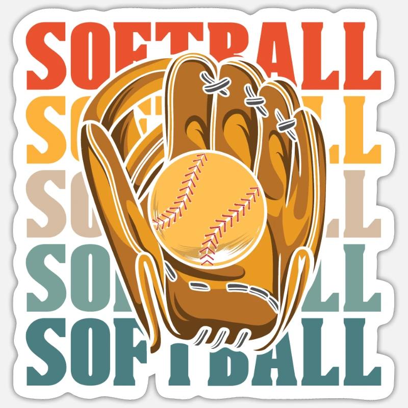 Softball - Sticker size S (10 x 10 cm) - white matte