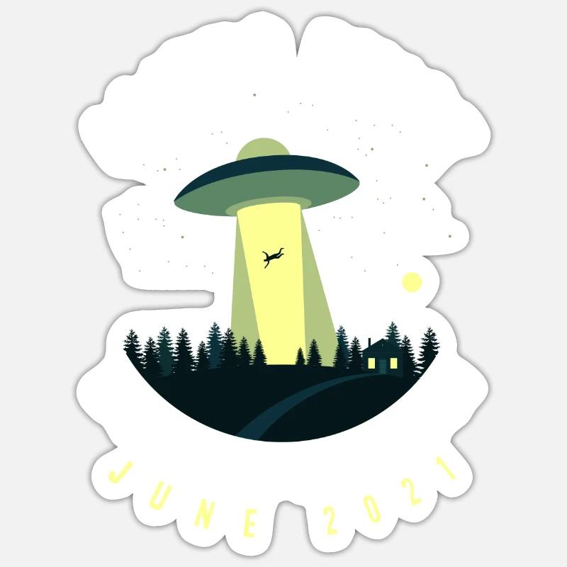 Funny Alien Alien Gift - Sticker size S (10 x 10 cm) - white matte