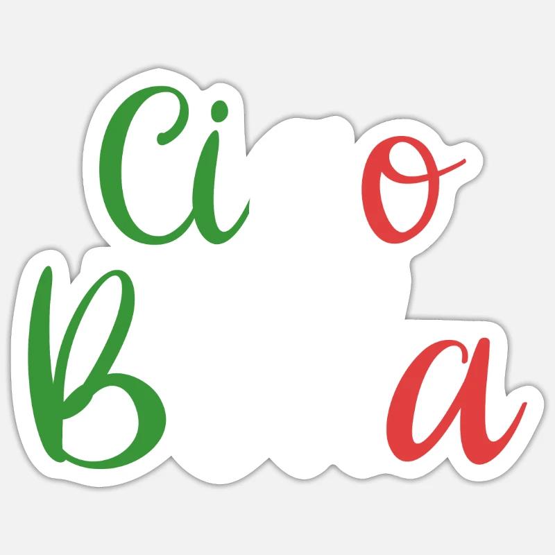 Ciao Bella - Sticker taille S (10 x 10 cm) - blanc mat