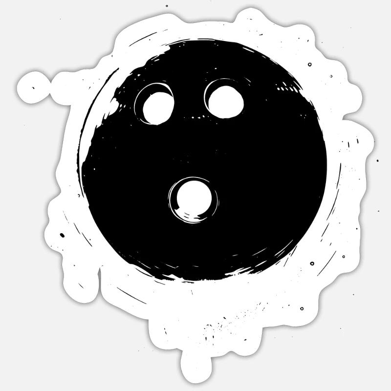 Bowlingkugel - Sticker Größe S (10 x 10 cm) - Mattweiß