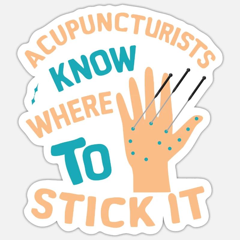 Acupuncture - Sticker taille S (10 x 10 cm) - blanc mat