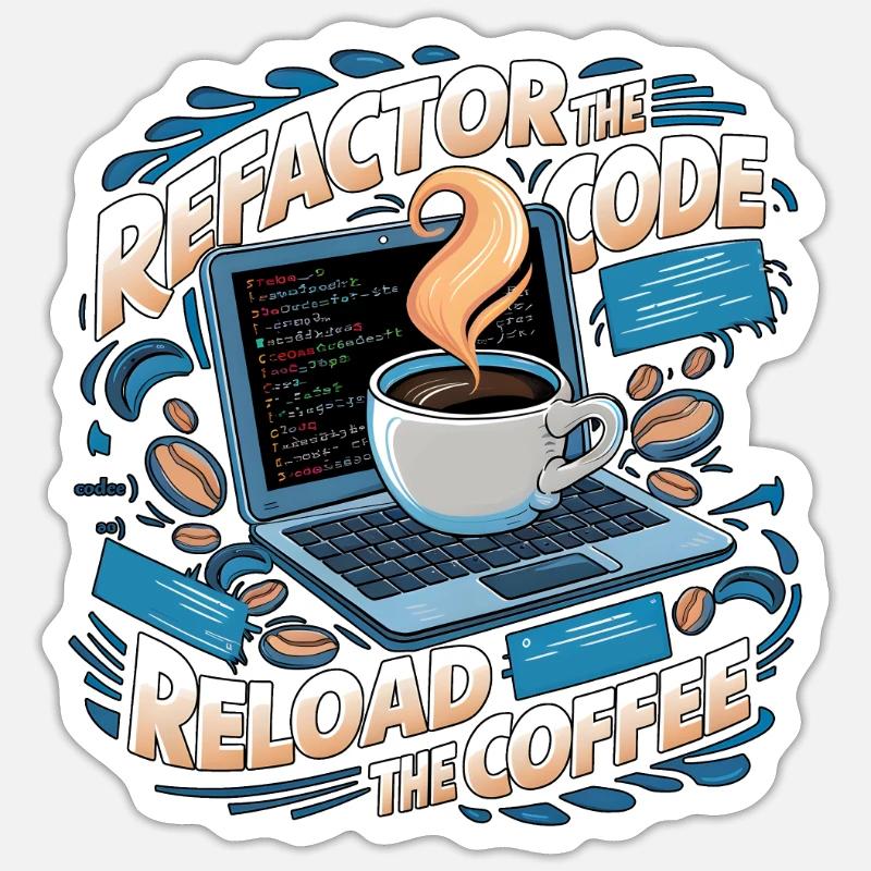 Aus Kaffee Code generieren Programmierer Sticker Größe S (10 x 10 cm)