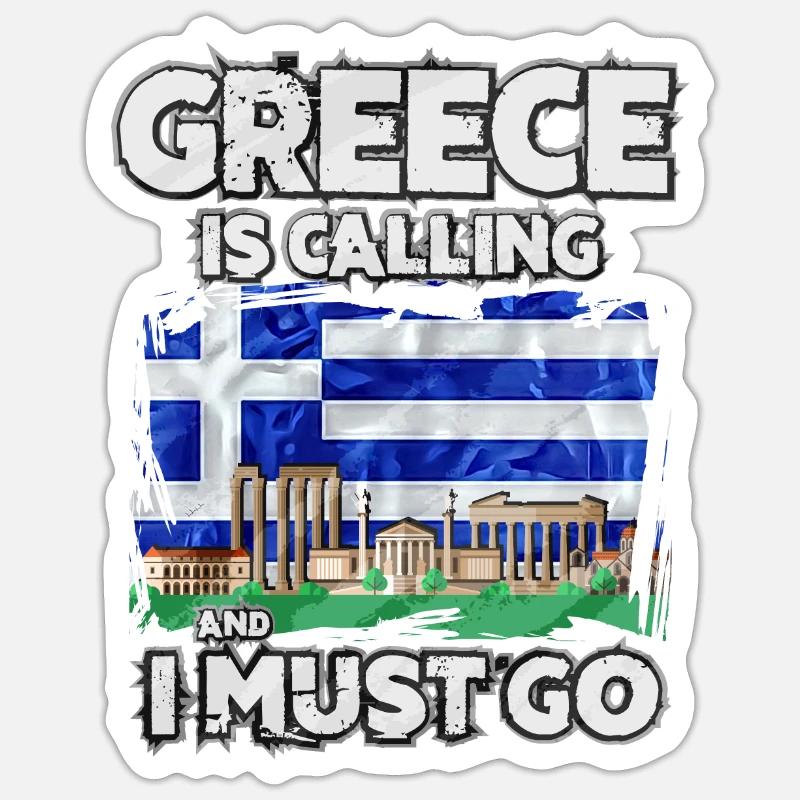 Grèce - Sticker taille S (10 x 10 cm) - blanc mat
