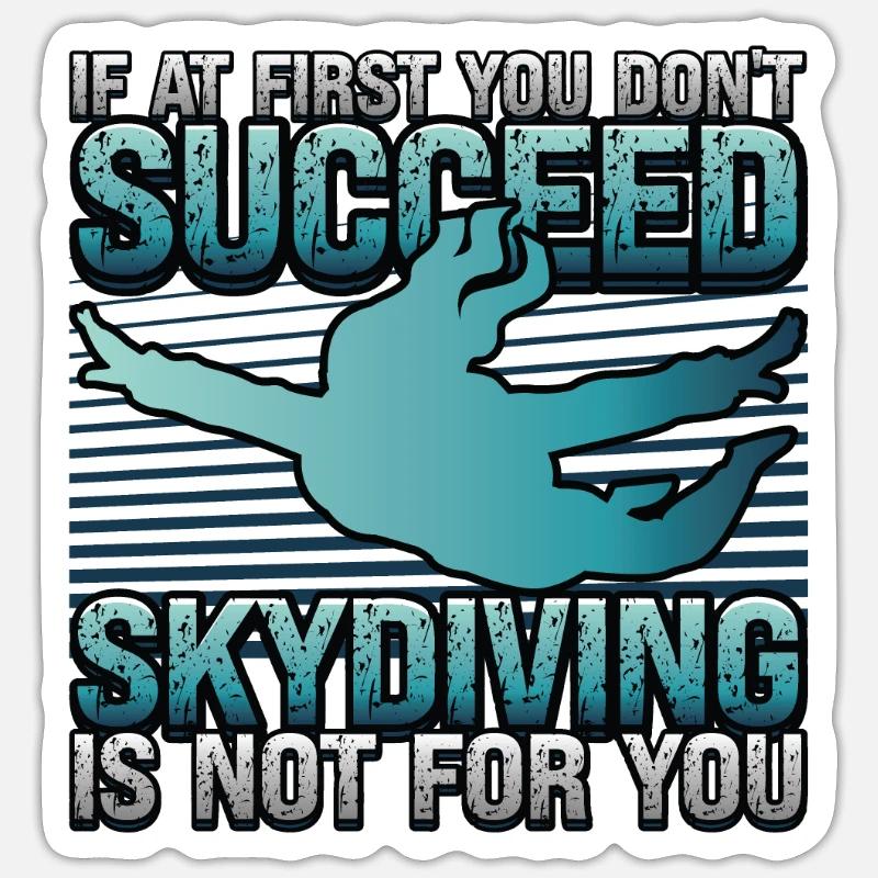 Funny skydiver - Sticker size S (10 x 10 cm) - white matte