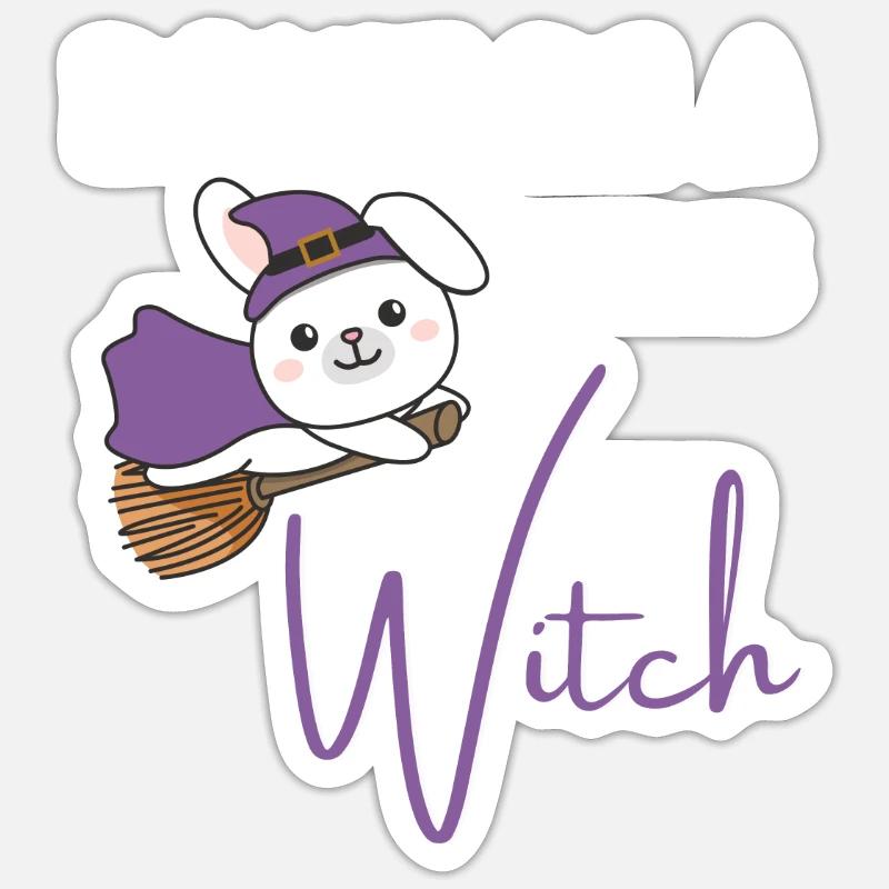 Hase Halloween Hexen don't be a basic witch Sticker Größe S (10 x 10 cm)
