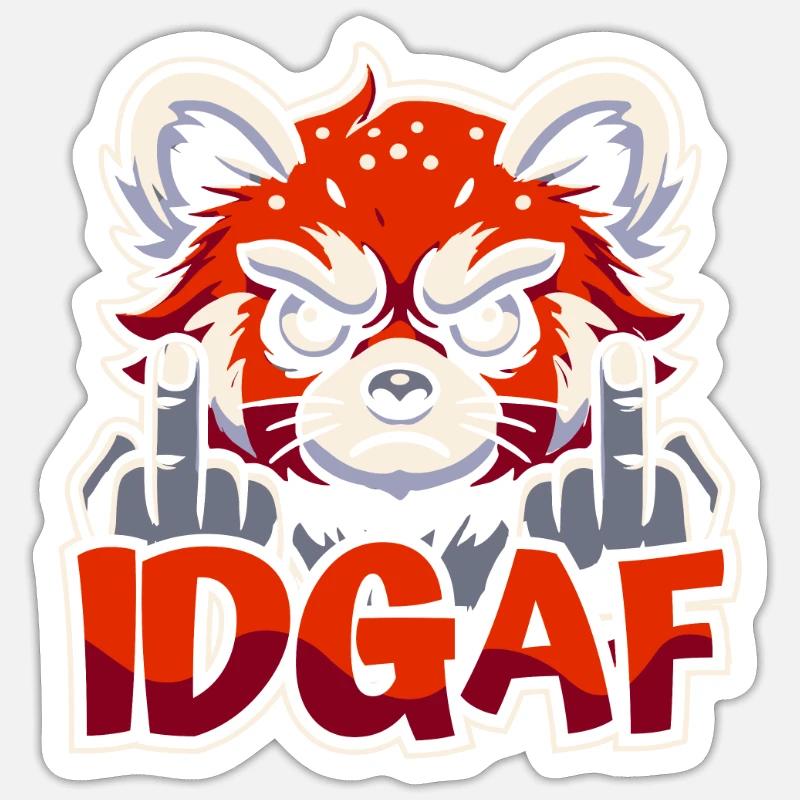 Red Panda Idgaf - Sticker size S (10 x 10 cm) - white matte