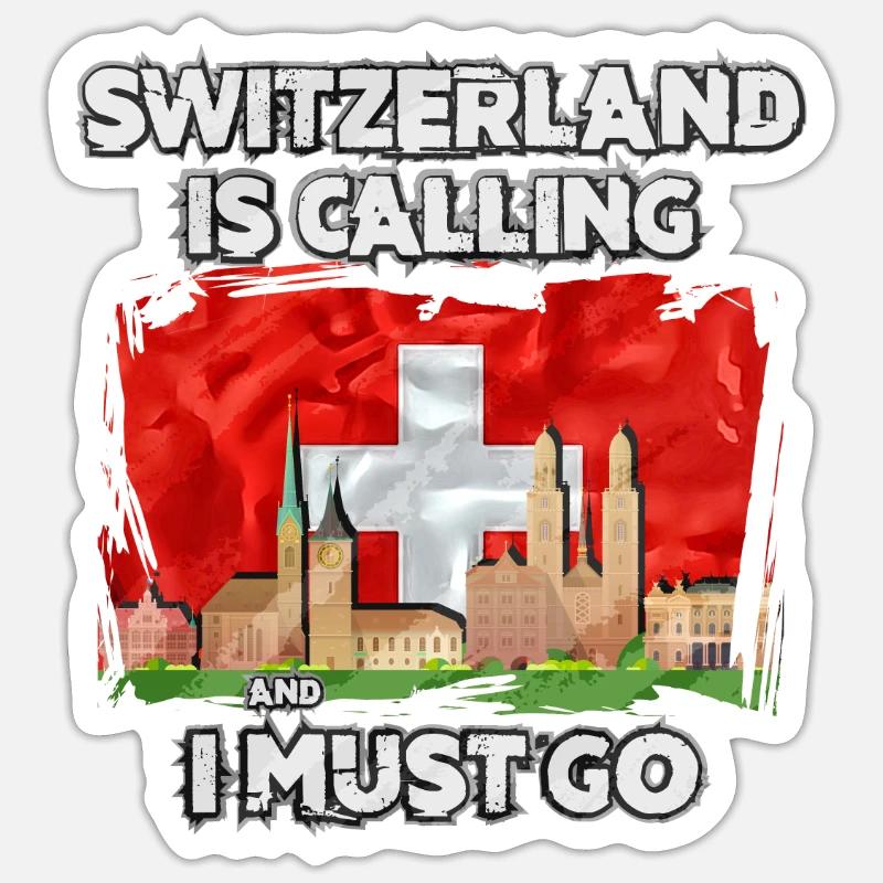 Switzerland - Sticker size S (10 x 10 cm) - white matte