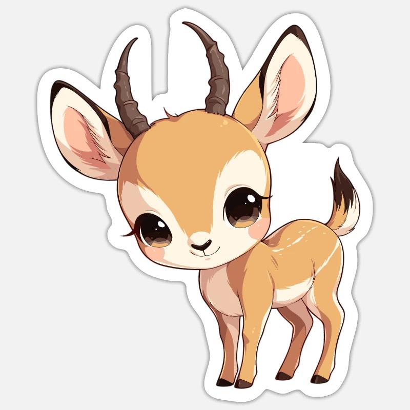 Antilope antilope antilope ouverte - Sticker taille S (10 x 10 cm) - blanc mat