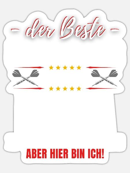 DER BESTE DARTSPIELER & PAPA! Lustiges Dart Darts - Sticker Größe S (10 x 10 cm) - Mattweiß