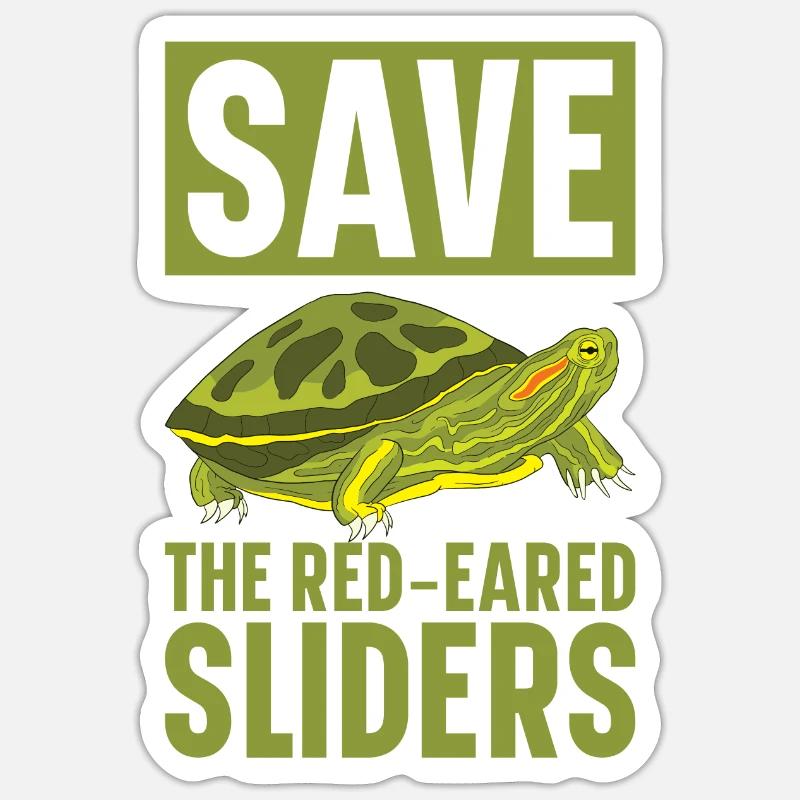 Red-eared Turtle Turtle - Sticker size S (10 x 10 cm) - white matte