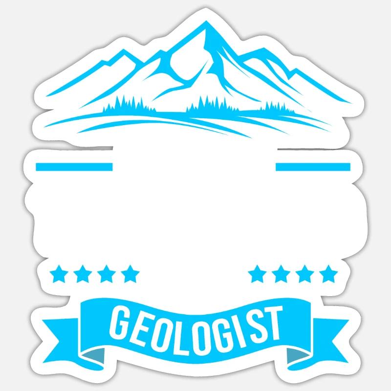 Géologue - Sticker taille S (10 x 10 cm) - blanc mat