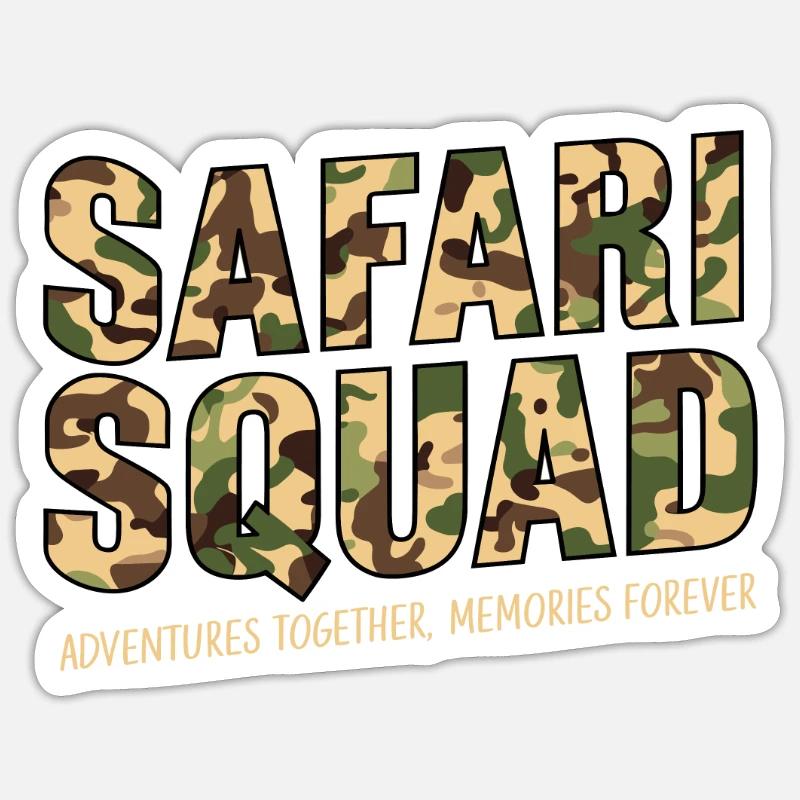 Aventure Safari Squad ensemble - Sticker taille S (10 x 10 cm) - blanc mat