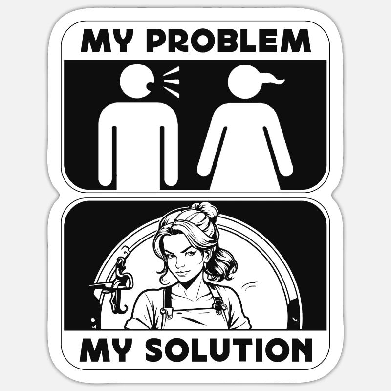 Bladesmith My Problem My Solution Pictogram Mom Sticker Größe S (10 x 10 cm)