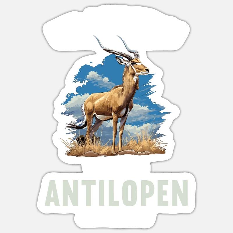 Antelope Antilopen Antilope - Sticker size S (10 x 10 cm) - white matte