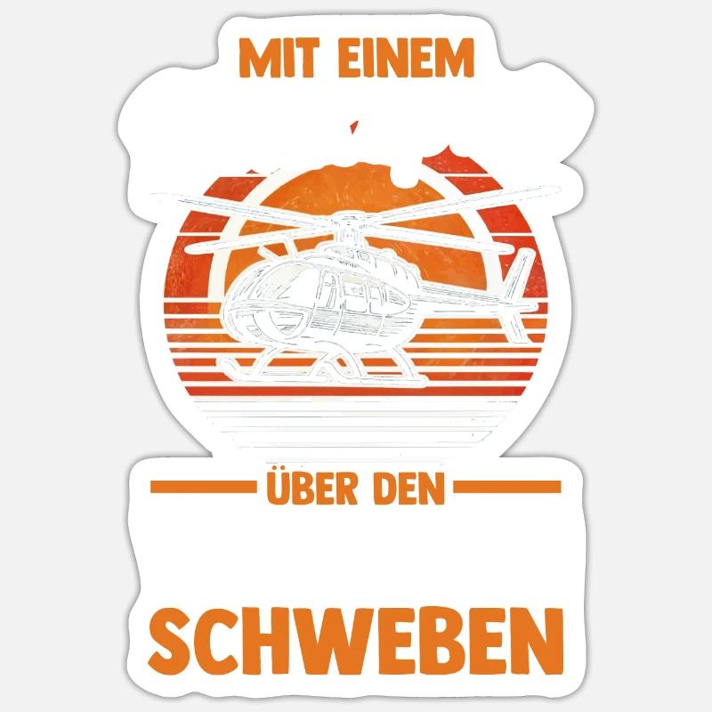 Pilote Hélicoptère Hélicoptère - Sticker taille S (10 x 10 cm) - blanc mat
