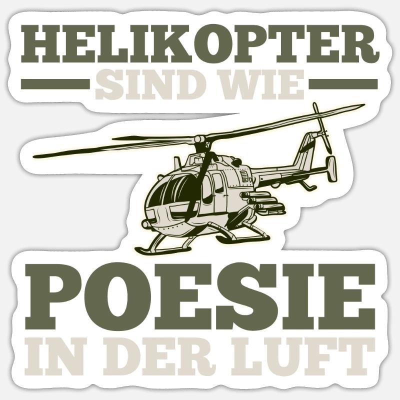 Pilot Helicopter Helicopter - Sticker size S (10 x 10 cm) - white matte