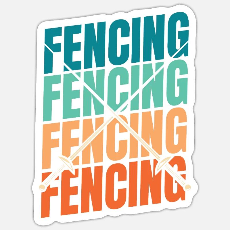 Fechten Fechter - Sticker Größe S (10 x 10 cm) - Mattweiß