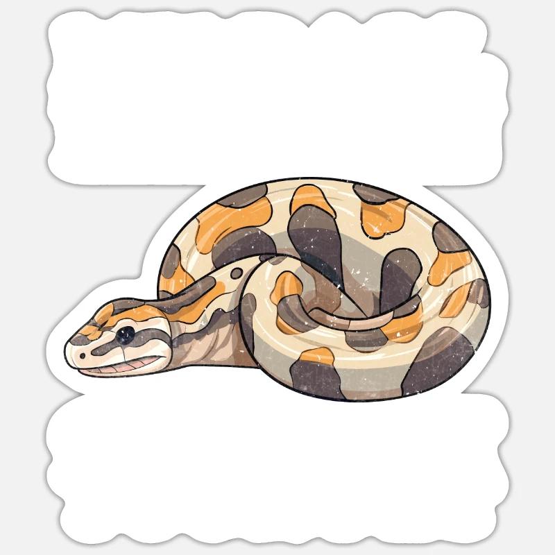 Boule de banane Python Herpétologiste Boule de corail Sticker taille S (10 x 10 cm)