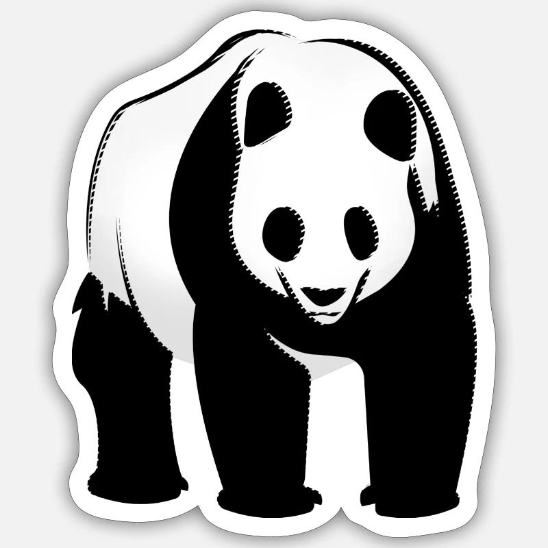 Panda - Sticker Größe S (10 x 10 cm) - Mattweiß