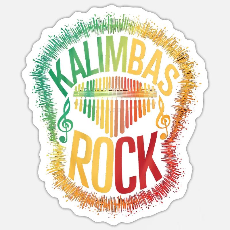 Idiophon Kalimba Geschenk - Sticker Größe S (10 x 10 cm) - Mattweiß