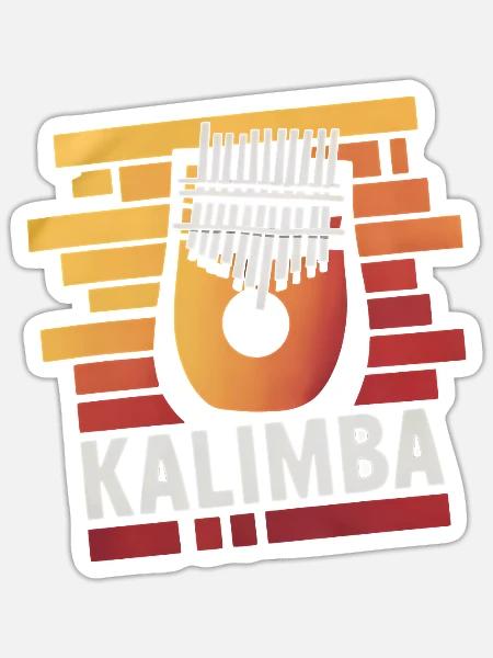 Idiophon Kalimba Geschenk - Sticker Größe S (10 x 10 cm) - Mattweiß