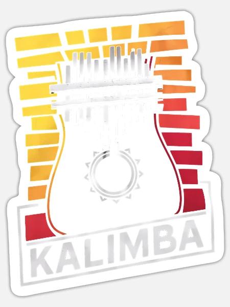 Idiophon Kalimba Geschenk - Sticker Größe S (10 x 10 cm) - Mattweiß