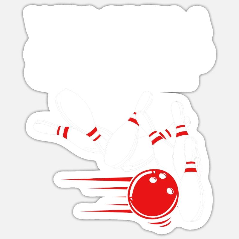 Bowling - Sticker Größe S (10 x 10 cm) - Mattweiß