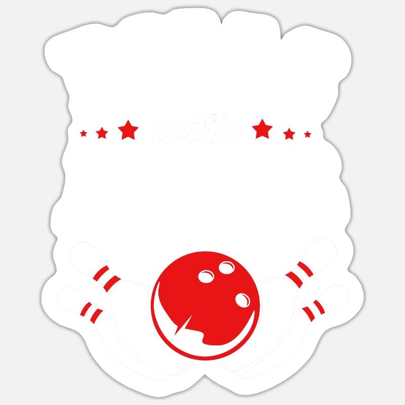 Bowling - Sticker Größe S (10 x 10 cm) - Mattweiß