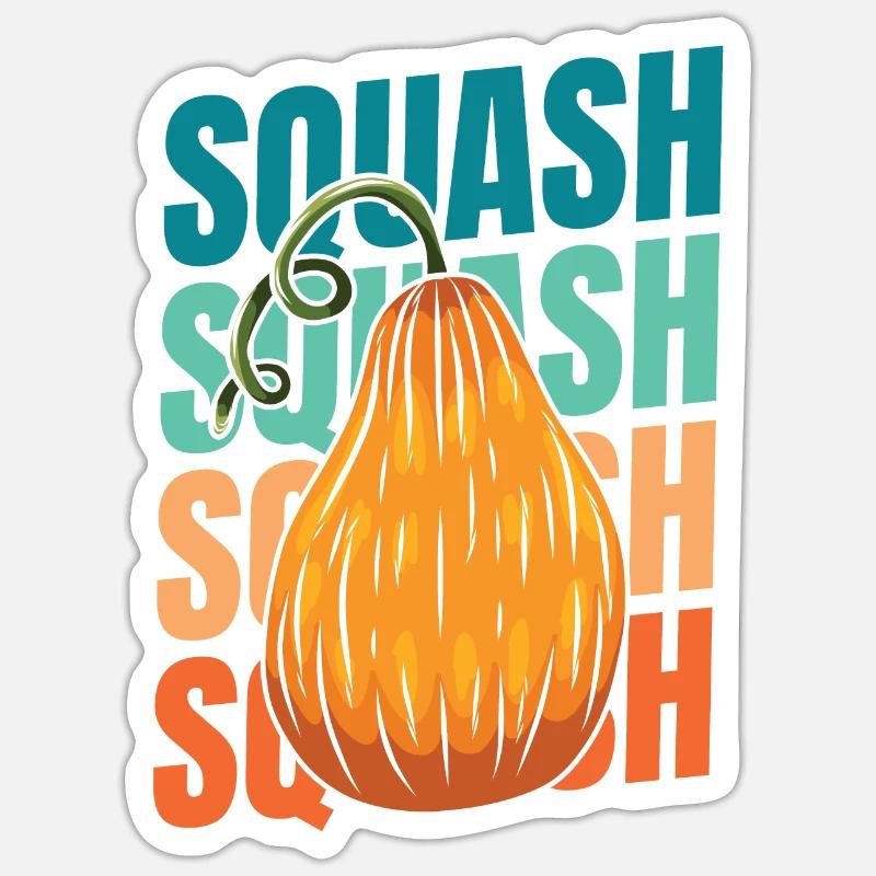 Squash - Sticker Größe S (10 x 10 cm) - Mattweiß