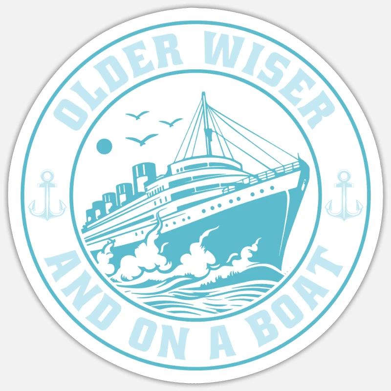 Croisière d’anniversaire à Kreuzfahrt - Sticker taille S (10 x 10 cm) - blanc mat