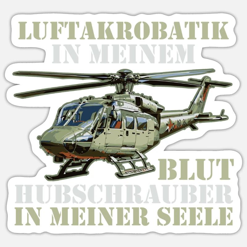 Pilote Hélicoptère Hélicoptère - Sticker taille S (10 x 10 cm) - blanc mat