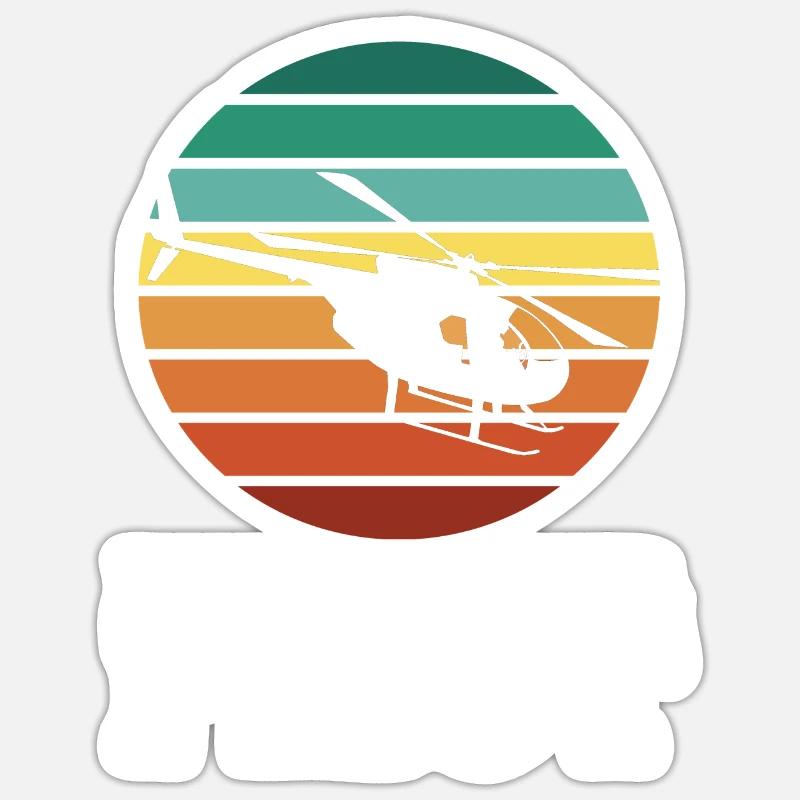 Pilot Helicopter Helicopter - Sticker size S (10 x 10 cm) - white matte